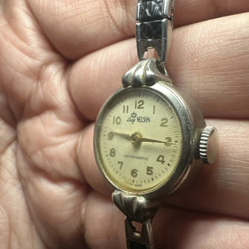 Working Lady Nelson Swiss Made Manual Wind 20mm New Strap Women Watch 6.5